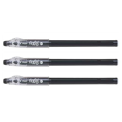 PILOT Frixion Ball Stick Tintenroller, Spitze 07, Schwarz, 3 Stück von Pilot