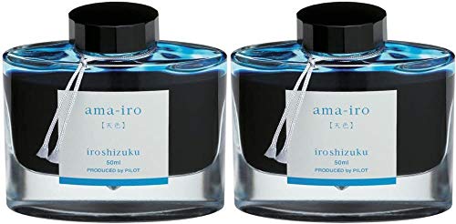 PILOT Iroshizuku Füllfederhalter-Tinte, Ama-Iro, hellblau, 50 ml Flasche (69226) 2 Stück von Pilot