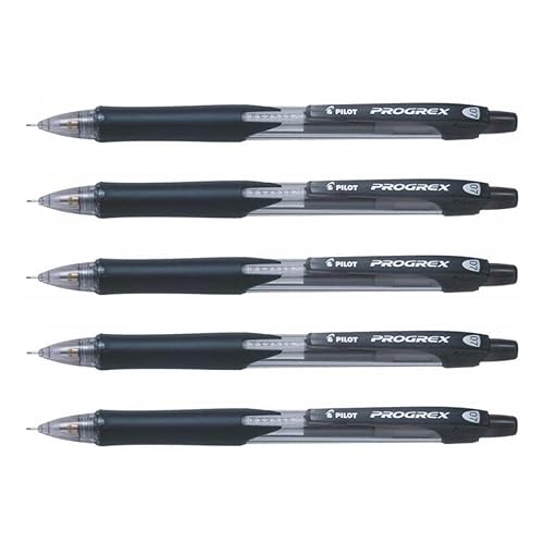 PILOT Progrex Druckbleistifte, umweltfreundlich, 0,7 mm, Schwarz, 5 Stück von Pilot