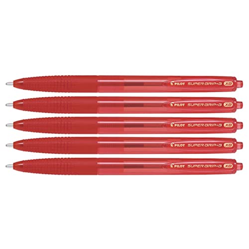 PILOT Super Grip G Druckkugelschreiber, Rot, 5 Stück von Pilot