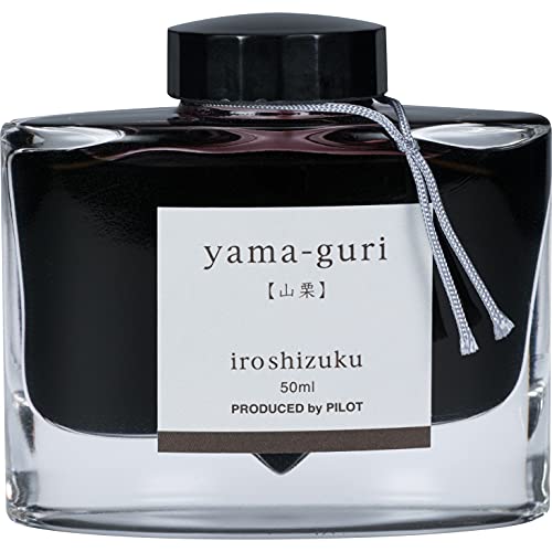 PILOT Iroshizuku 69219 Füllfederhalter-Tinte, Yama-Guri, Wild Chestnut (Dunkelbraun), 50 ml Flasche von Pilot