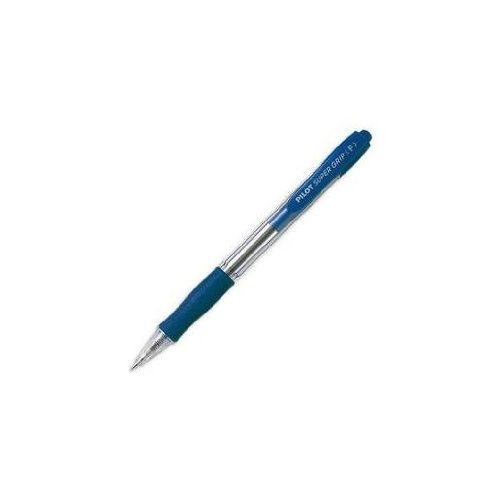 Pilot 12 Stück Kugelschreiber Super Grip wiederaufladbar feine Spitze einziehbar Blaue Tinte von Pilot