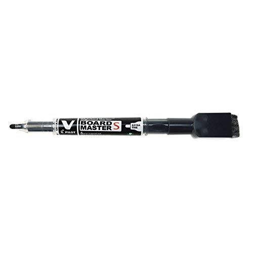 Pilot 454 V-Board Master S 3,5 mm Spitze extra feine Whiteboard Marker mit Radierer – Schwarz von Pilot