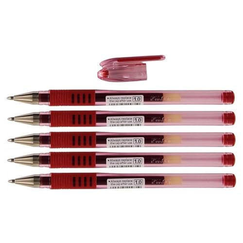 Pilot G1 Kugelschreiber, breite Spitze, Gel-Tinte, Rot, 5 Stück von Pilot