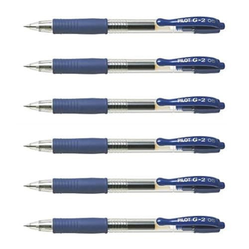 Pilot Gel-Kugelschreiber, G2, 05, feine Spitze, Blau, 6 Stück von Pilot