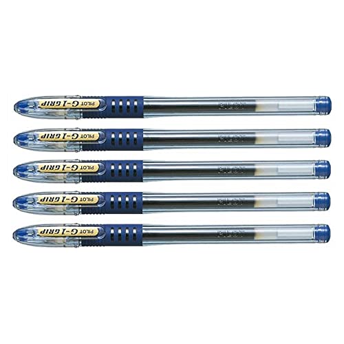 Pilot Gel-Kugelschreiber G1 Grip, mittlere Spitze, Blau, 5 Stück von Pilot