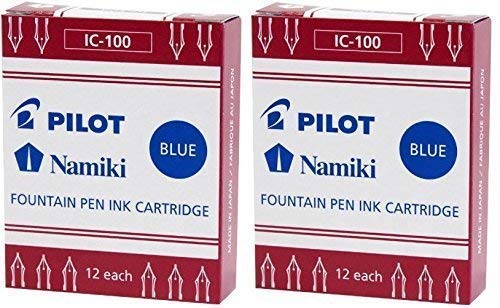 Pilot Namiki IC100 Füllfederhalter-Tintenpatrone, Blau, 12 Patronen pro Packung (2 Stück) von Pilot