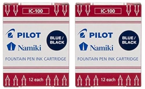 Pilot Namiki IC100 Tintenpatronen für Füllfederhalter, Blau/Schwarz, 2 Stück von Pilot