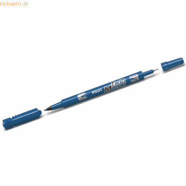 10 x Pilot Permanentmarker Twinmarker 0,3/0,5mm Rundspitze blau von Pilot