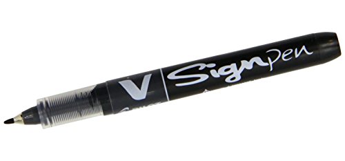 Pilot SW-VSP VSystem VSignPen Liquid Ink Marker Pen (Medium Tip) Bulk Pack (12 Stück) - schwarz von Pilot