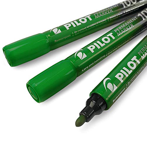 Pilot sca-100 Bullet Point Permanent Marker Pen – Fine 4.0 mm-4.5 mm Tipp – Grün – Set von 3 von Pilot