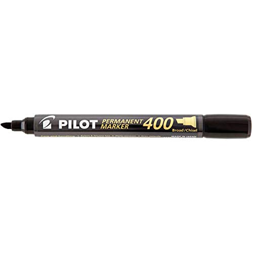 Pilot sca-400-b – Pack von 12 Permanentmarker, Keilspitze, Schwarz von Pilot