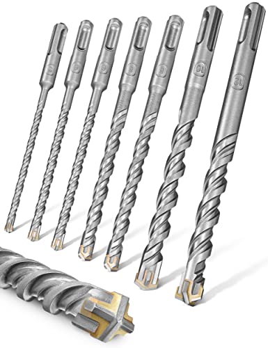 Pinava® SDS Plus Bohrer Set [Double Twist] - 7 teiliges Steinbohrer - Betonbohrer Set mit extrem schneller 4X-Schneide - Beton Ø 5-12 x 160mm von Pinava