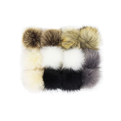 Flauschiger Ball Künstliche Pelz Pompom Ball Flauschige Schöne für Hüte Beanies Schuhe Schals Tasche 12pcs von Pineeseatile