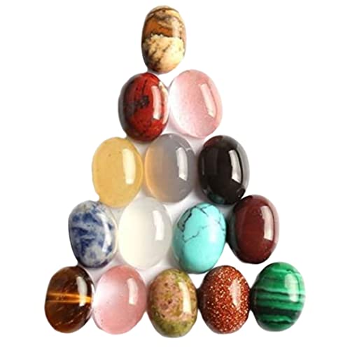 Gemischte Steinperlen Natursteinperlen Ovale Cabochon Edelstein Multicolor DIY Dekorative Perlen für Schmuck 20 Stück 6x8mm von Pineeseatile
