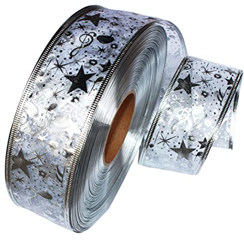 Glitzerband 1 Roll Weihnachtsbaumband Wire Kantenband DIY Haarbogen Paket Geschenkverpackung Hochzeit dekoratives Zubehör Urlaubsband 2m (Splitter) von Pineeseatile