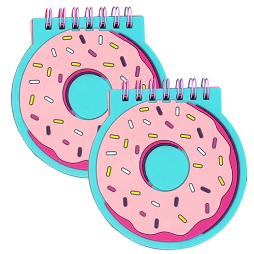 Mini -Notizbilder Mini Spiral Notebook 2pcs kleine Memo -Pad süße Donut Mini -Tasche Notebook Flexible Bindungsringe Mini -Notizbilder PVC Cover Steno Pads für Girls Style 2 von Pineeseatile