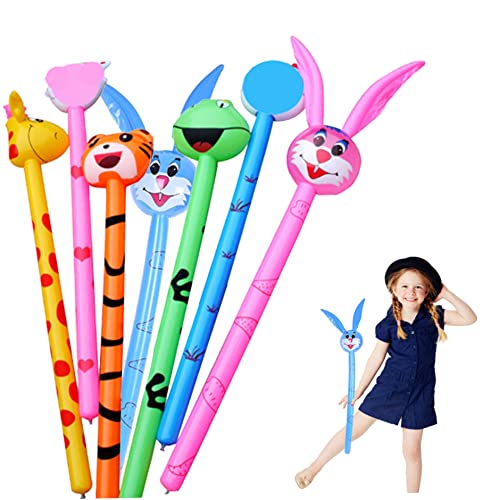 Pineeseatile 10pcs aufblasbare Tierballons PVC Kinder aufblasbare Tiere Stick Lange aufblasbarer Stock lustiger aufblasbarer Geburtstagsfeier Dekor Geschenke von Pineeseatile