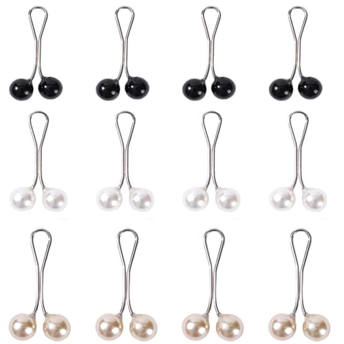 Pineeseatile 12pcs Hijab-Pins für Frauen, 1,3 x 0,8 Zoll U-Form Zinklegierung Hijab-Stifte mit Perlen, leicht zu verwenden Schalnadeln zum sicher von Pineeseatile