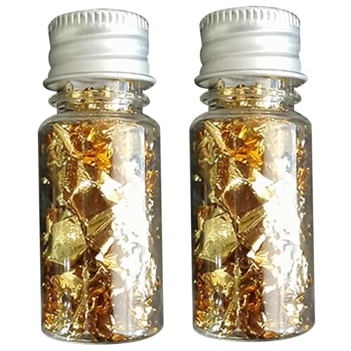 Pineeseatile Goldflocken für Handwerk, 2 Flaschen Goldflocken für Nägel, metallische Glitzer Mehrzweck-Goldene Folienpapier für Maskenmaniküre Dekoration Malkunst Pineeseatile Goldflocken für Handwerk, 2 Flaschen Goldflocken für Nägel, metallische Glitzer Mehrzweck-Goldene Folienpapier für Maskenmaniküre Dekoration Malkunst von Pineeseatile
