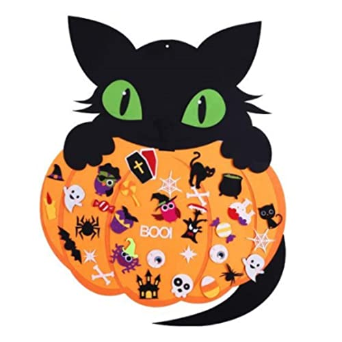 Pineeseatile Kürbis Filzes Halloween Filzkürbis, 3D Halloween DIY Kürbis Katze Filzhandwerksbetriebs -Kleber Ornamente Halloween Party Gunst Dekorationen drinnen im Freien von Pineeseatile