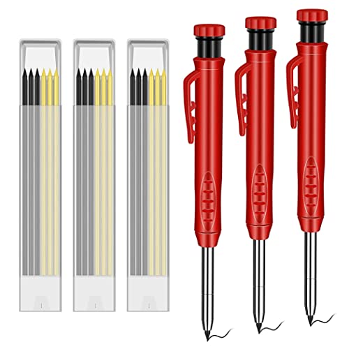 Solid Deep Hole Pen Carpenter Stifte mit Nachfüllungen Massive Tiefe Loch Stift Holzbearbeitungsmarkierungswerkzeuge eingebauter Bleistiftscharfschärfe von Pineeseatile