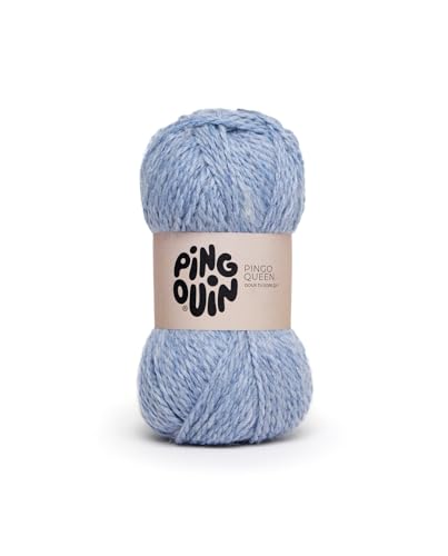 Pingouin - Strickwolle PINGO Queen – Strickwolle – 90 % Acryl, 10 % Alpaka – Nadel Nr. 6 – Farbe Jeans von Pingouin