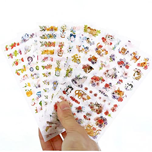 PiniceCore 6pcs Karikatur-Tier-Aufkleber PVC-Karikatur Aufkleber Tagebuch-Aufkleber Scrapbook Sticker Zufall Stil von PiniceCore