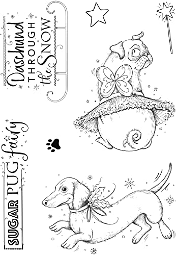 Pink Ink Designs PI120 Pawsome Pooch – transparenter Stempel, durchsichtig, A5 von Pink Ink Designs