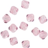 Glasschliffglitzerperlen, 6 mm - Light Rose von Pink