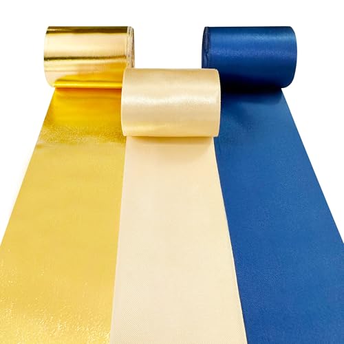 60m Blau-goldenes 50mm Breit Satinband für DIY-Bastelarbeiten Geschenke Verpackungen PEinladungskarten Party-Hintergrund Hochzeit Junggesellenabschied Geburtstag Verlobung Abschlussfeier Bandde von PinkBlume