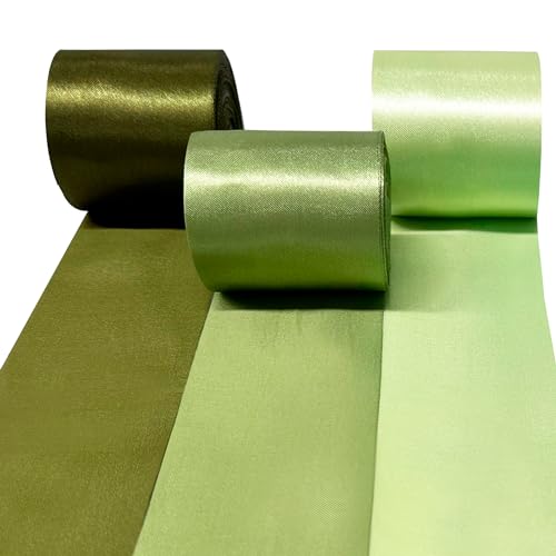 60m Salbeigrünes Satinband 50mm Breit Ombre Dusty Green Band für DIY-Bastelarbeiten Geschenkverpackungen Einladungskarten Brautstrauß Party-Hintergrund Bachelorette Geburtstag Verlobung Brautparty von PinkBlume