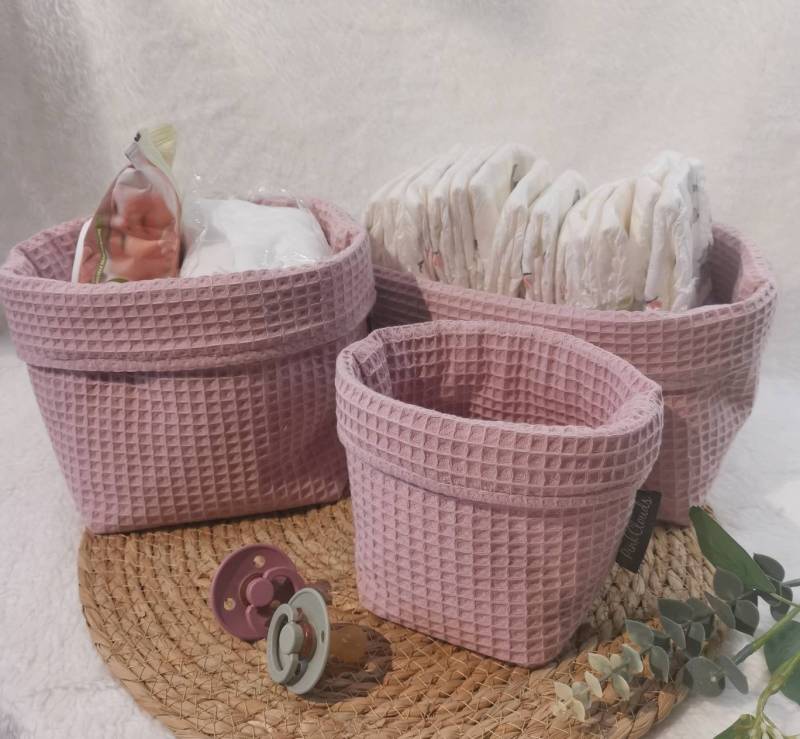 Utensilo Körbchen | Wickeltisch Utensilos Aufbewahrungskörbchen Wickeltischkörbchen Stoffkörbchen von PinkCloudsBabyShop