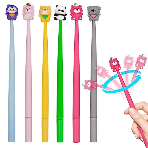 PinkSheep 6 Pack niedliche Stifte interessante Tier Gel-Tintenstifte, weiche Silikon schütteln Cartoon-Kugelschreiber für Kinder Neuheit Stifte für Schule Büro Familie von PinkSheep