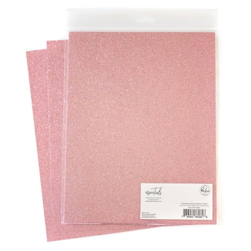 Pinkfresh Studio Essentials Glitter Cardstock 8.5"X11" 6/Pkg-Blush von Pinkfresh Studio