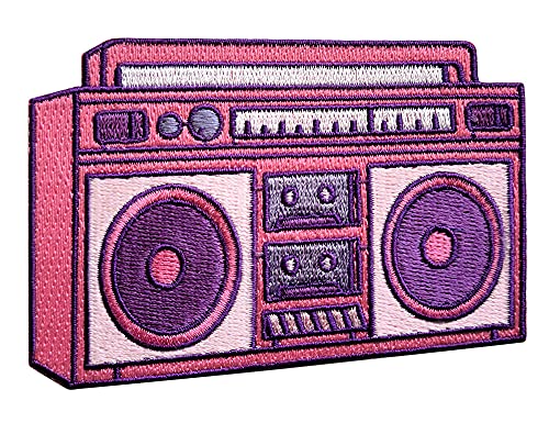 Pinsanity Retro Boombox Aufnäher zum Aufbügeln von Pinsanity