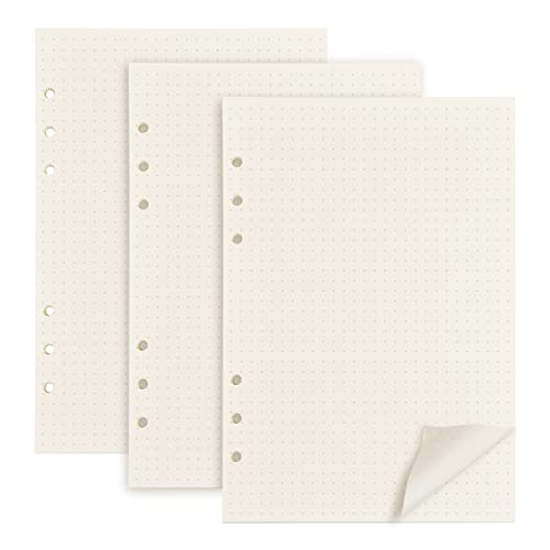 Pinsheng 3 Packungen A5 Nachfüllpapier A5 Papier Kariert A5 Papier Gepunktet Nachfüllbare Refill Paper Nachfüllbar Notizpapier 135 Blätter 6 Löcher Nachfülleinlagen Loose Notizpapier(Gepunktet) von Pinsheng