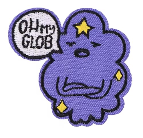 Lumpy Space Princess Oh My Glob Hey Gurl Girl Phone Call Whisper Come Along with Me Adventure Time Jake Finn Cartoon Animated TV Sho 6,1 cm bestickter thermoklebender Aufnäher für Kleidung von Pinstant