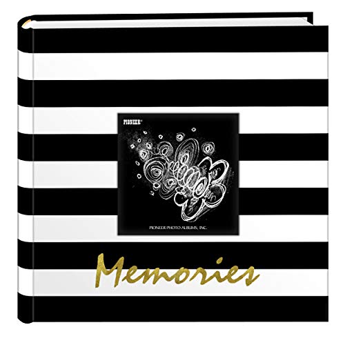 Pioneer Photo Albums EV-246/M Golden Memories Black and White Striped pkt Photo Album Fotoalbum, Papier, 200 Pocket 4x6 von Pioneer Photo Albums