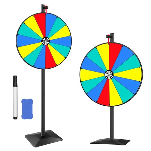 Pionites 61 cm Preisrad Tisch- oder Wandhalterung, Fortune Spin mit trocken abwischbarem Marker und Radiergummi, für Partys zu Hause, Messen, Karnevalsveranstaltungen von Pionites