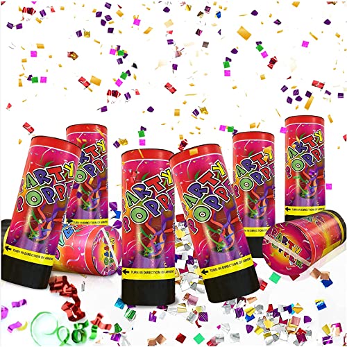 Pipihome 6 x Konfettiwerfer Konfetti-Shooter, Konfetti-Kanone, Bunt Party Papier Popper, Konfetti Punkte Dot Streudeko Tisch Deko für Geburtstag Hochzeit Party Dekoration (Bunt) von Pipihome