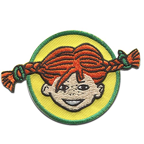 Pippi Langstrumpf © Kopf Zopf - Aufnäher, Bügelbild, Aufbügler, Applikationen, Patches, Flicken, zum aufbügeln, Größe: 8 x 5,4 cm von Pippi Långstrump