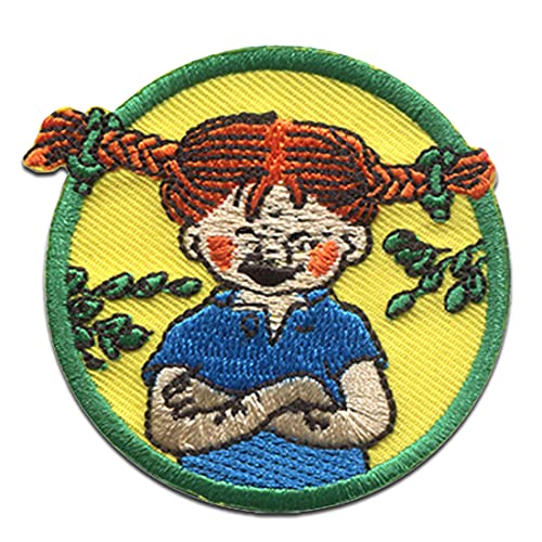 Pippi Langstrumpf © rund - Aufnäher, Bügelbild, Aufbügler, Applikationen, Patches, Flicken, zum aufbügeln, Größe: 6 x 5,5 cm von Pippi Langstrumpf