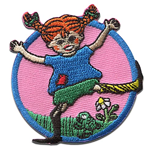 Pippi Langstrumpf © tanzt Blume - Aufnäher, Bügelbild, Aufbügler, Applikationen, Patches, Flicken, zum aufbügeln, Größe: 6 x 6,2 cm von Pippi Langstrumpf