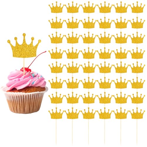 Cupcake-Topper mit glitzernden Prinzessinnen-Motiven, glitzernde Prinzessinnenkrone, Cupcake-Aufsätze für Prinzessinnen, Kuchendekorationen für Geburtstagsparty, Dekoration, 50 Stück Cupcake-Topper mit glitzernden Prinzessinnen-Motiven, glitzernde Prinzessinnenkrone, Cupcake-Aufsätze für Prinzessinnen, Kuchendekorationen für Geburtstagsparty, Dekoration, 50 Stück von Piriuuo
