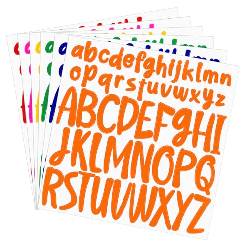 Piriuuo 6 Stück Buchstaben Aufkleber, Selbstklebende Bunte Buchstaben Aufkleber Vinyl Wasserdichte Sticker Klebebuchstaben Sticker Klebebuchstaben Aufkleber für Scrapbooking, Briefkästen, Basteln von Piriuuo