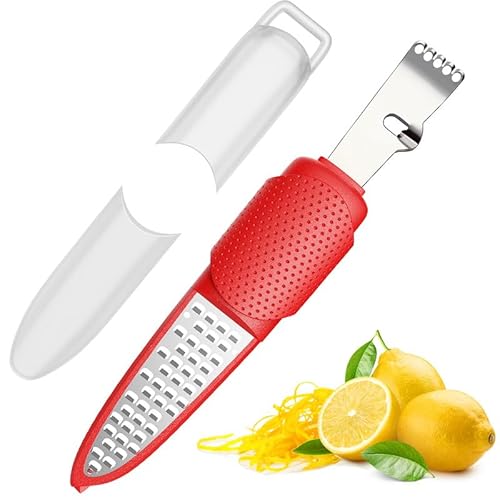 Pisol Zestenreißer Käsereibe Zitronenreibe, Parmesanreibe Zitronen Zester Küchenreibe Hobel Reibe Orangenschäle Citrus Peeling Messer Küche Gadgets Bar Zubehör von Pisol