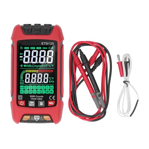 Digitaler Multimeter-Tester 9 9 9 9 9 Zählt Farbbild Schirm Wechselstrom-Gleichstrom-Spannungs Messer mit Hintergrund Beleuchtung ET8135 von Pissente