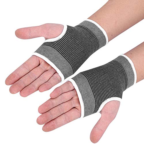 Paar Handgelenkbandage, Elastisches Armband, Handflächenbandage, Karpalpalme, Basketball, Fußball, Sport, Fitnessstudio, Schutz in Freier Größe(Grau) von Pissente