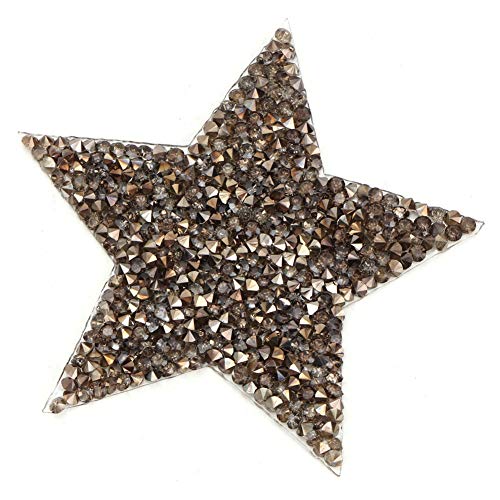 Pissente Strass-Applikation, 10 Stück, Strass-Stern-Applikation Zum Aufbügeln auf Kleidung, Selbstklebende Glitzernde Stern-Flicken für Kleid, Schuhe, Tasche, (8 cm großer transparenter von Pissente